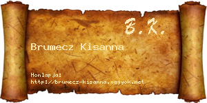 Brumecz Kisanna névjegykártya